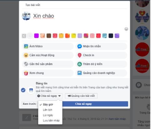 Lên lịch đăng cho các bài viết trên facebook